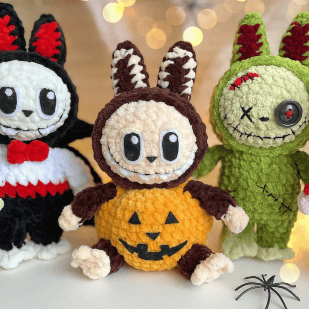 Labubu 5-in-1 Halloween Crochet Outfits PDF Doll Clothes Pattern Bundle