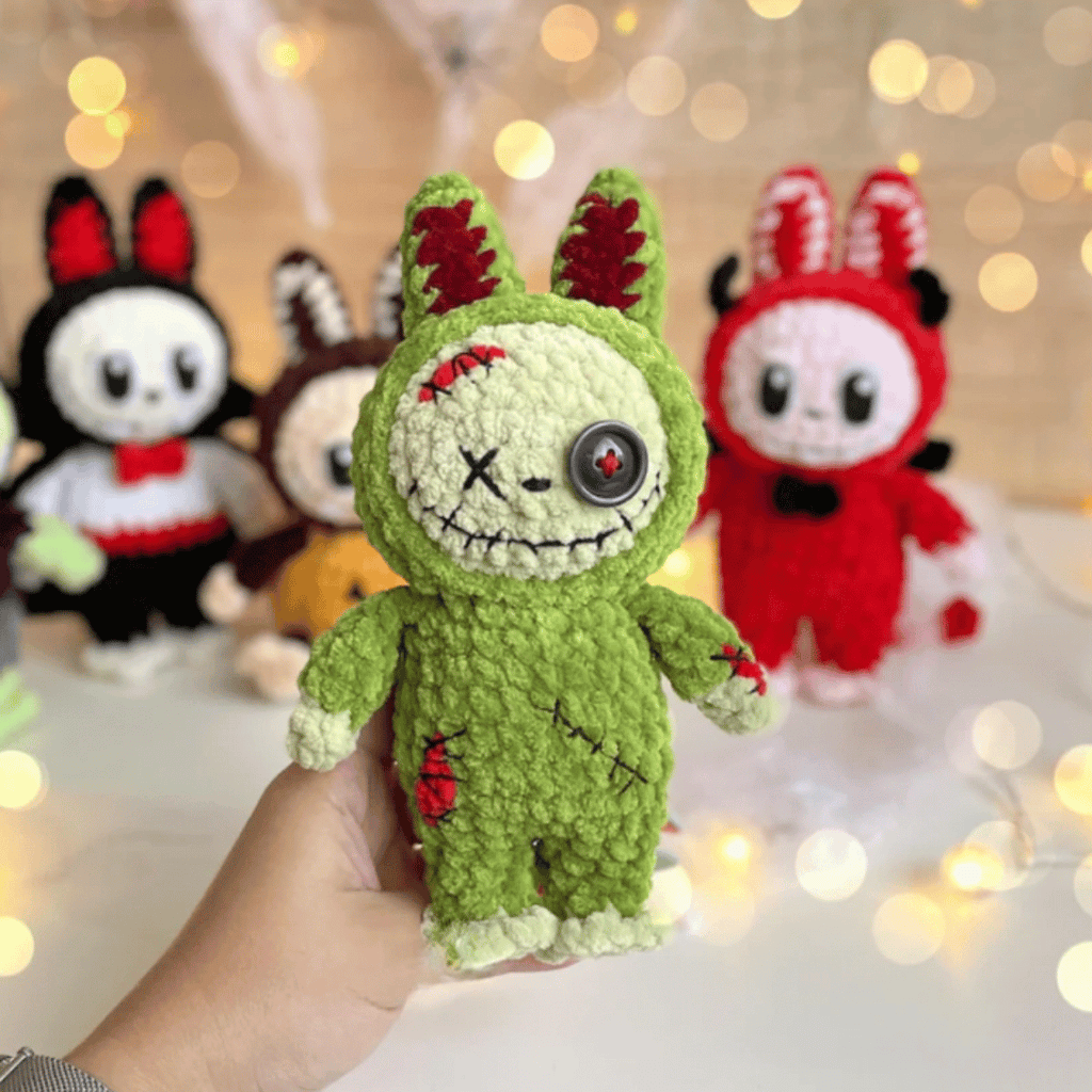 Labubu 5-in-1 Halloween Crochet Outfits PDF Doll Clothes Pattern Bundle