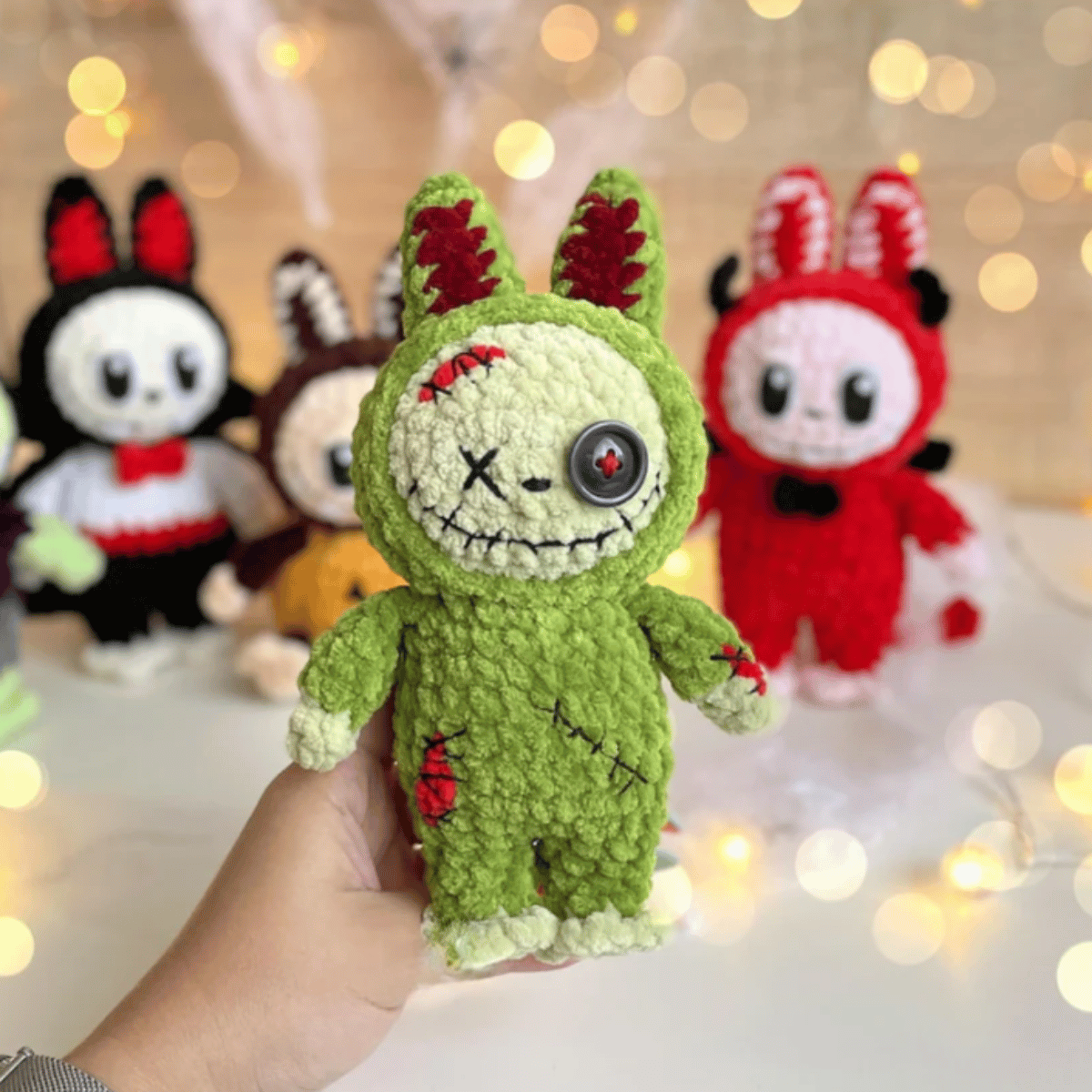 Labubu 5-in-1 Halloween Crochet Outfits PDF Doll Clothes Pattern Bundle