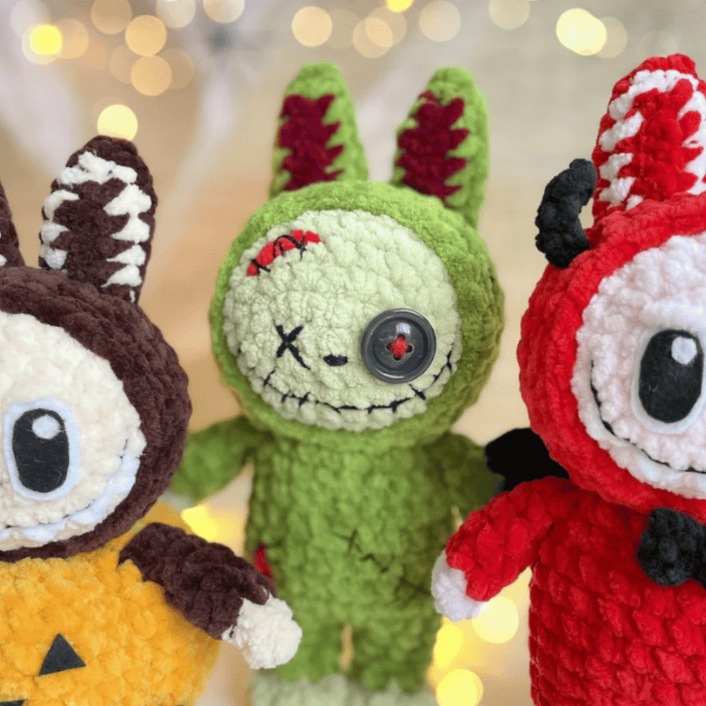 Labubu 5-in-1 Halloween Crochet Outfits PDF Doll Clothes Pattern Bundle