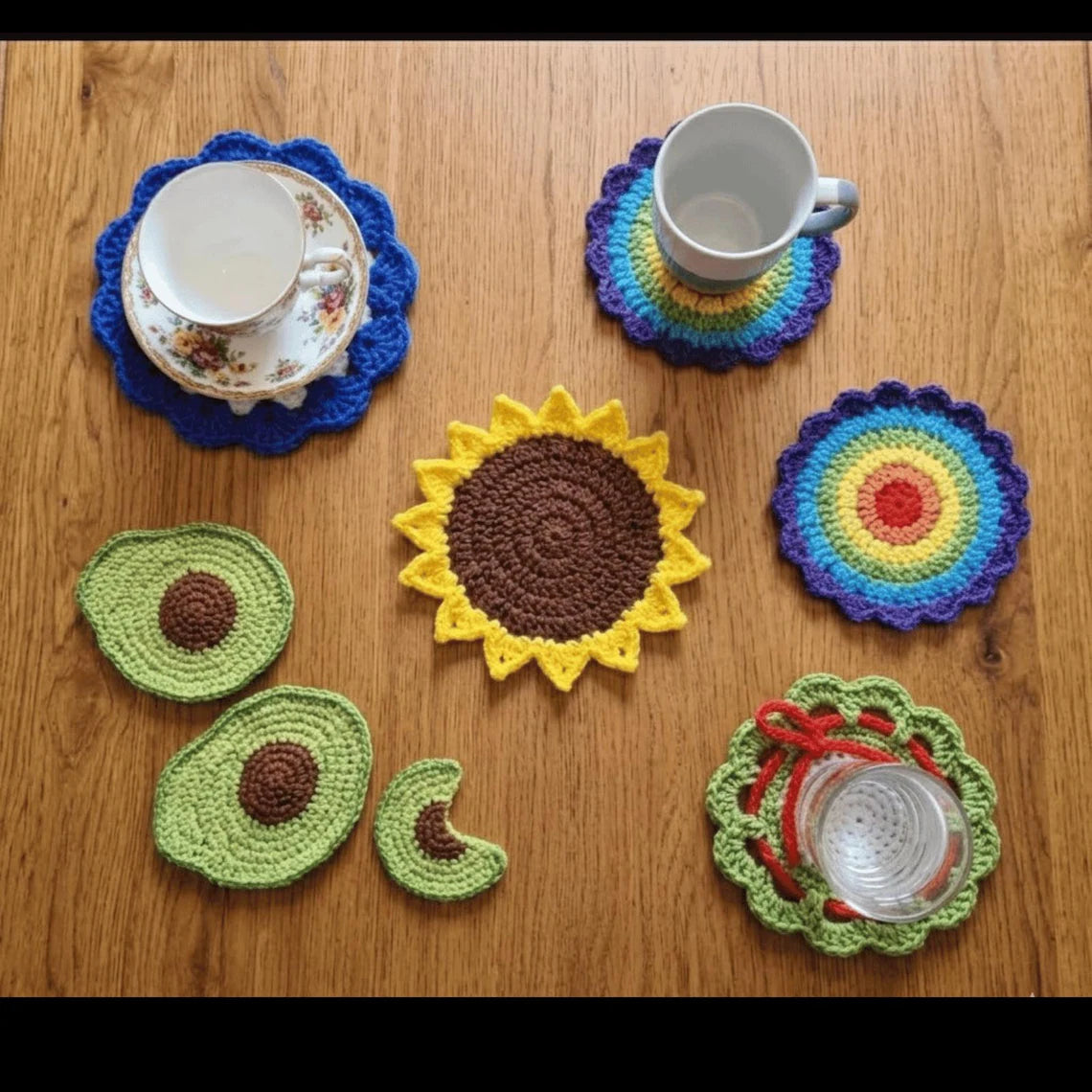 Floral Mug Rug & Coaster Crochet Pattern Bundle