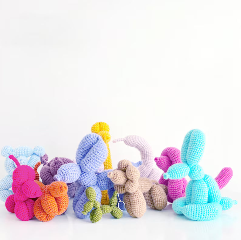 12 Balloon Animal Crochet Patterns Bundle