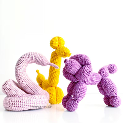 12 Balloon Animal Crochet Patterns Bundle