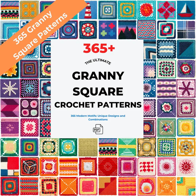 365 Granny Square Crochet Patterns Bundle – Ultimate Motif & Afghan PDF Collection