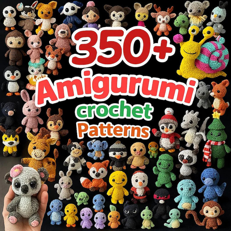 350+ Amigurumi Crochet Patterns Bundle – Animals, Dolls & Plushie PDF Collection