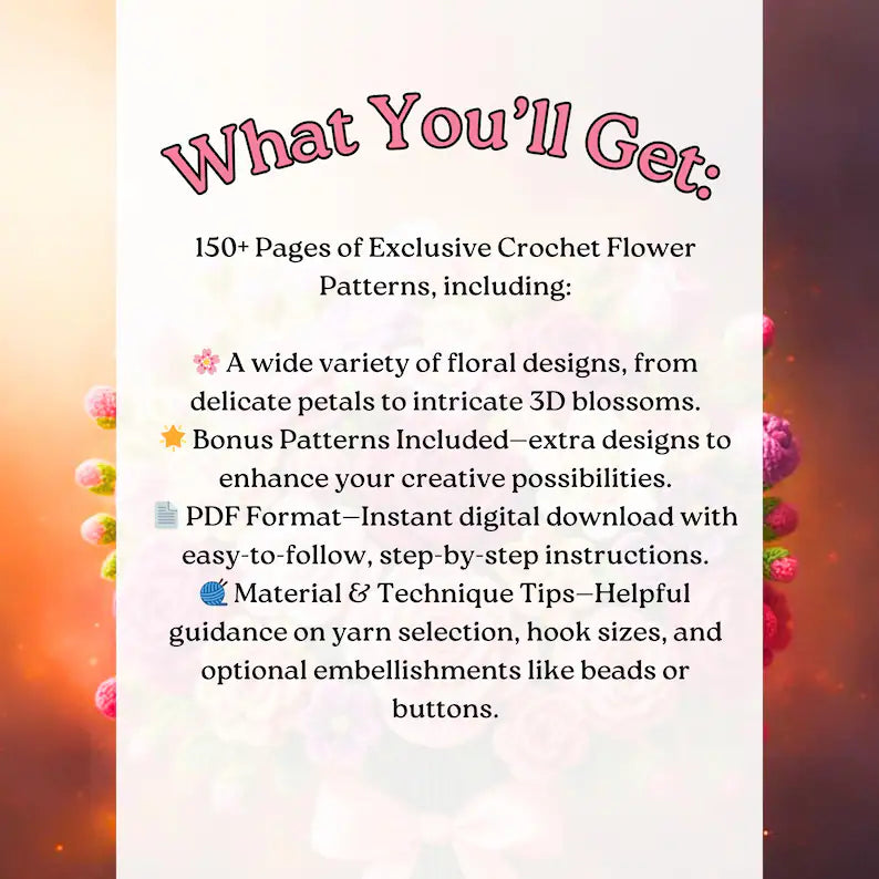 150+ Wedding Flower Crochet Pattern Bundle