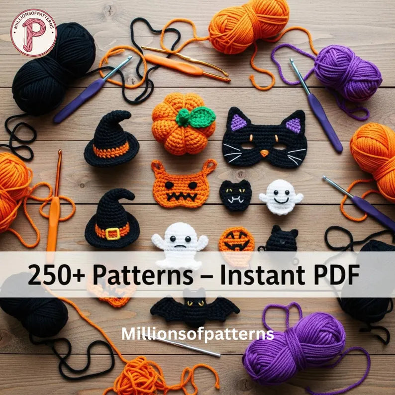 250+ Halloween Crochet Pattern Bundle – Spooky Amigurumi & Decor PDF Collection