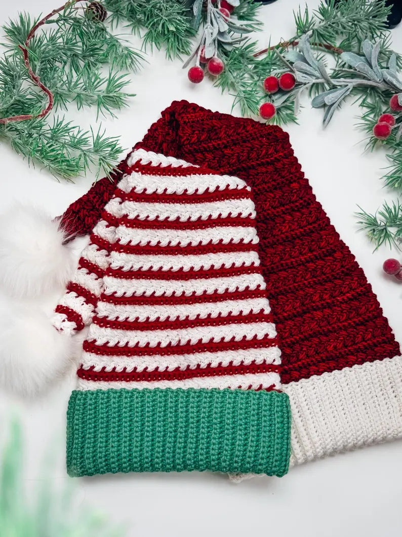 Wheat Stitch Santa & Elf Hat Crochet Pattern – Christmas Stocking Cap