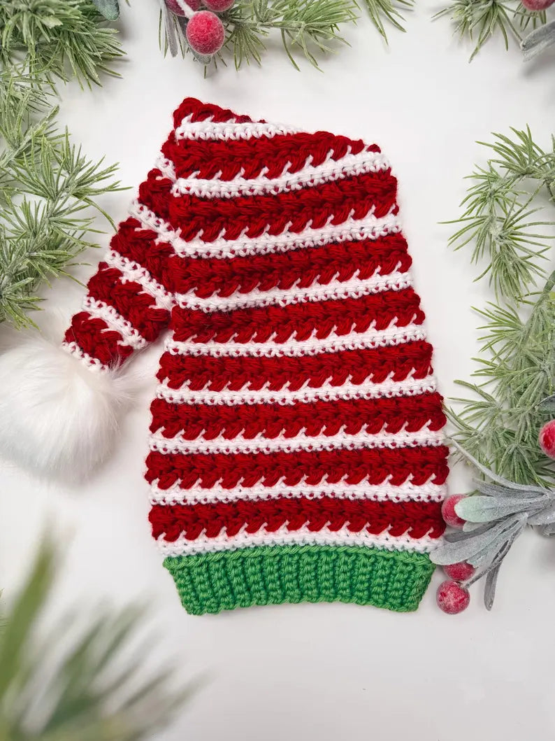 Wheat Stitch Santa & Elf Hat Crochet Pattern – Christmas Stocking Cap