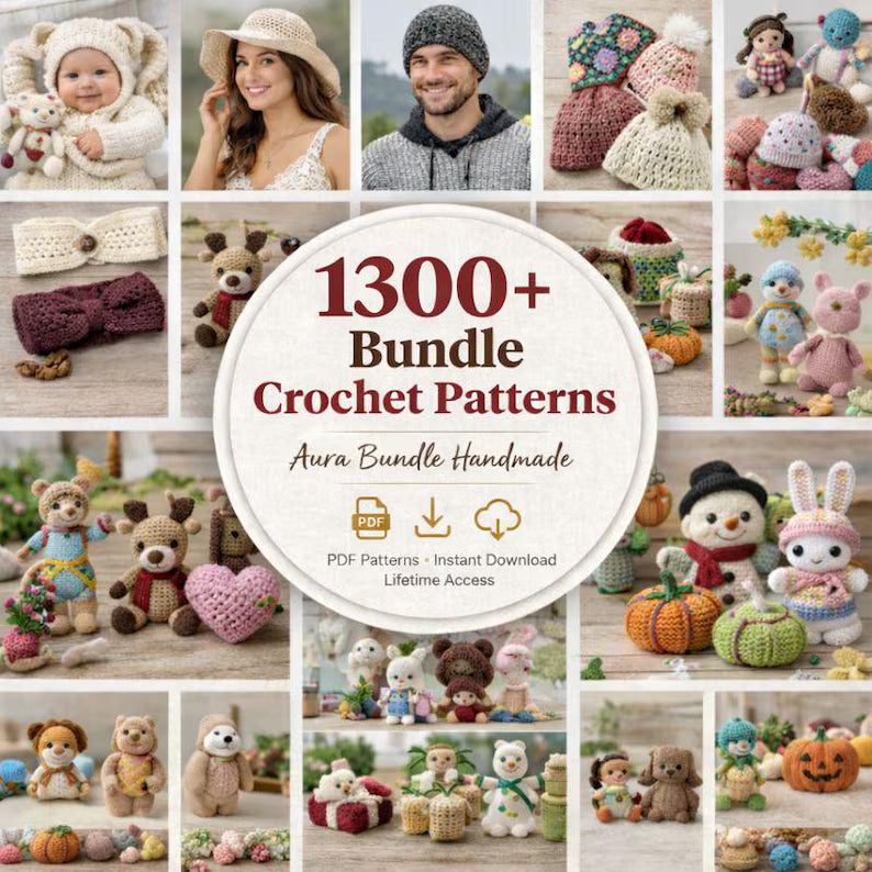 1300+ Crochet Pattern Bundle – Ultimate Mega PDF Collection (All Categories)