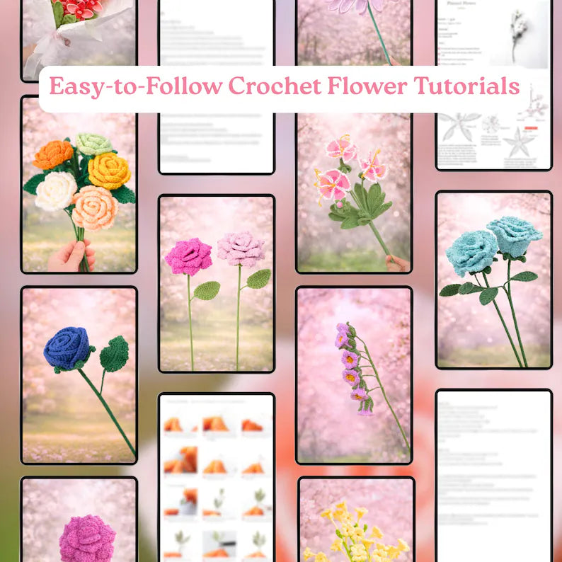 900+ Flower Bouquet Crochet Pattern Bundle – Floral Wedding & Garden PDF Collection