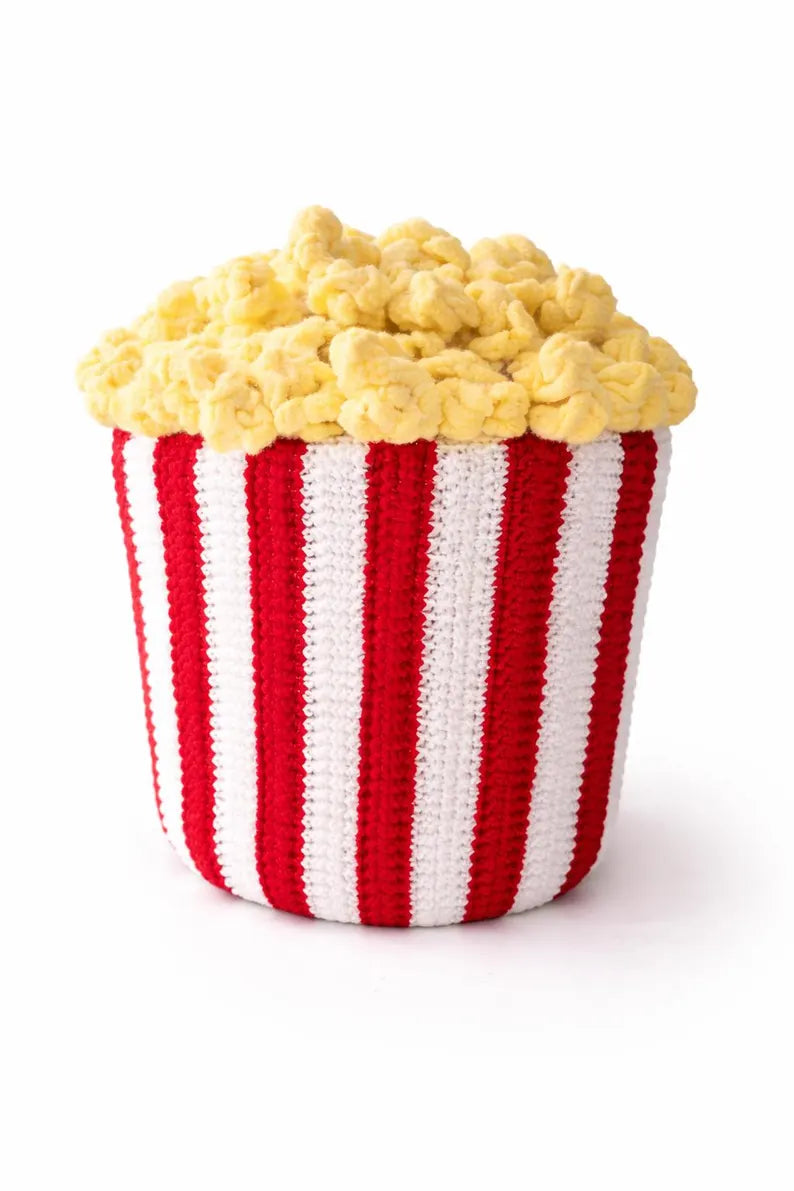 Popcorn Bucket Blanket Crochet Pattern – Movie Night Chunky Throw PDF