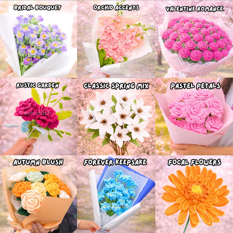 900+ Flower Bouquet Crochet Pattern Bundle – Floral Wedding & Garden PDF Collection