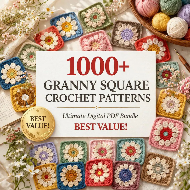 1000+ Granny Square Pattern Bundle