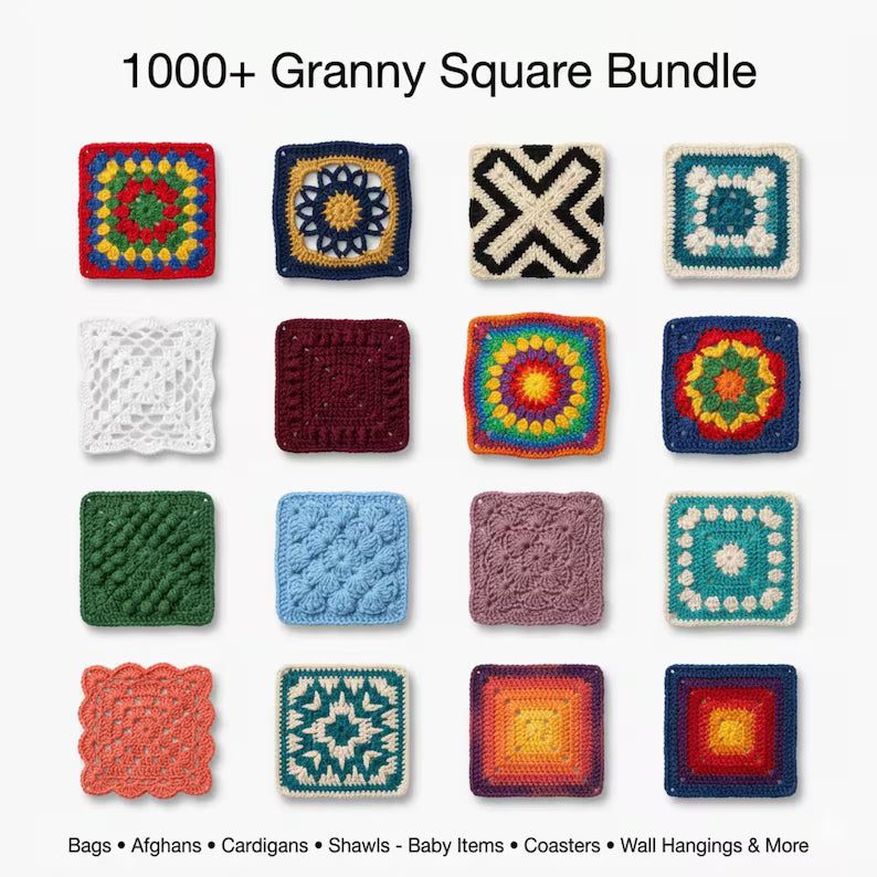 1000+ Granny Square Pattern Bundle