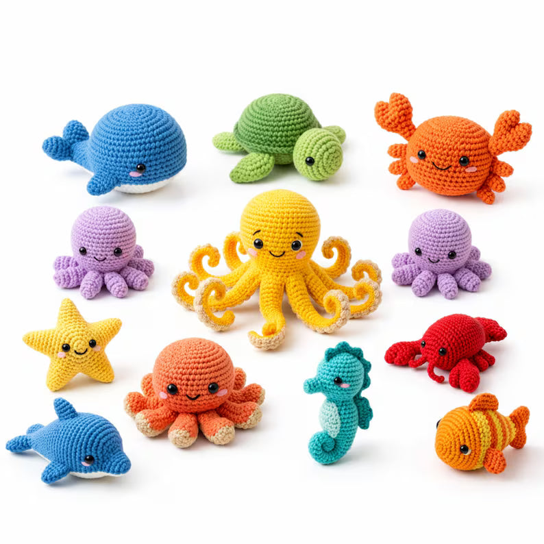 200 Ocean Amigurumi Crochet Patterns Bundle – Sea Creature PDF Collection