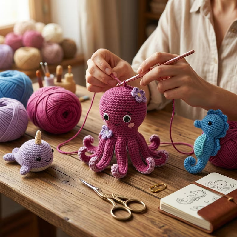 200 Ocean Amigurumi Crochet Patterns Bundle – Sea Creature PDF Collection
