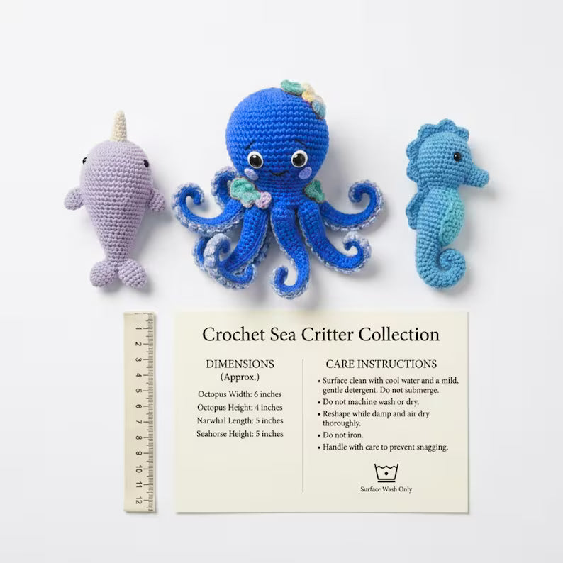 200 Ocean Amigurumi Crochet Patterns Bundle – Sea Creature PDF Collection