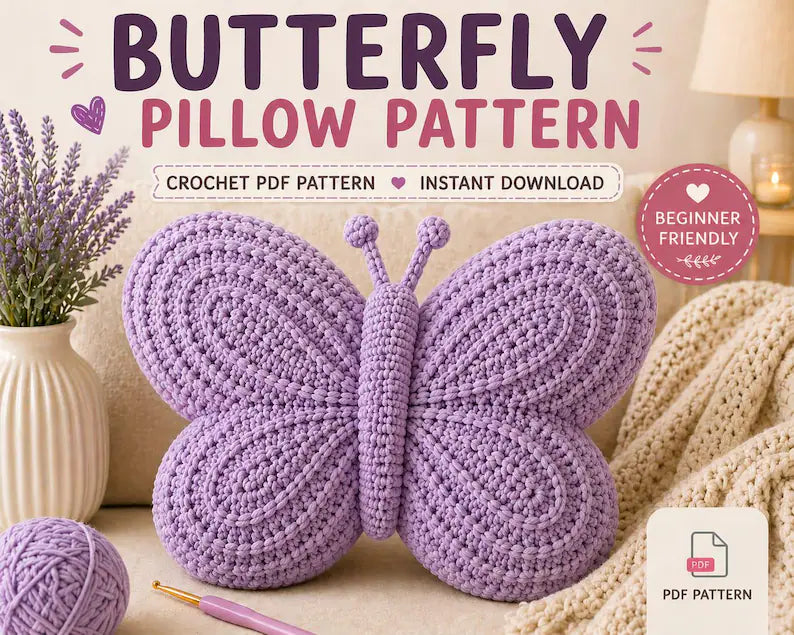 Butterfly Pillow Crochet Pattern