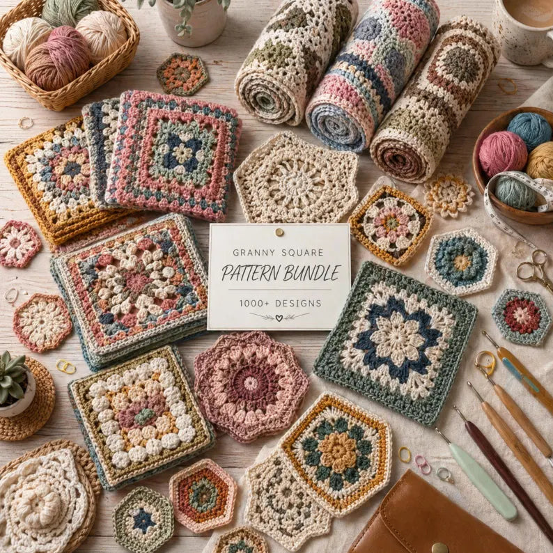 1000 Granny Square Crochet Patterns Mega Bundle – Ultimate PDF Crochet Collection