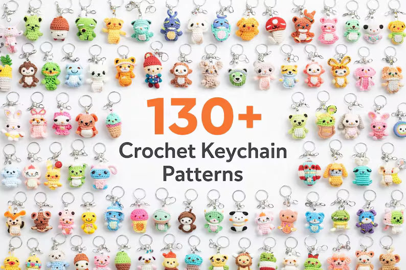 130+ Crochet Keychain Pattern Bundle