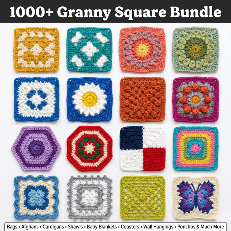 1000+ Granny Square Pattern Bundle