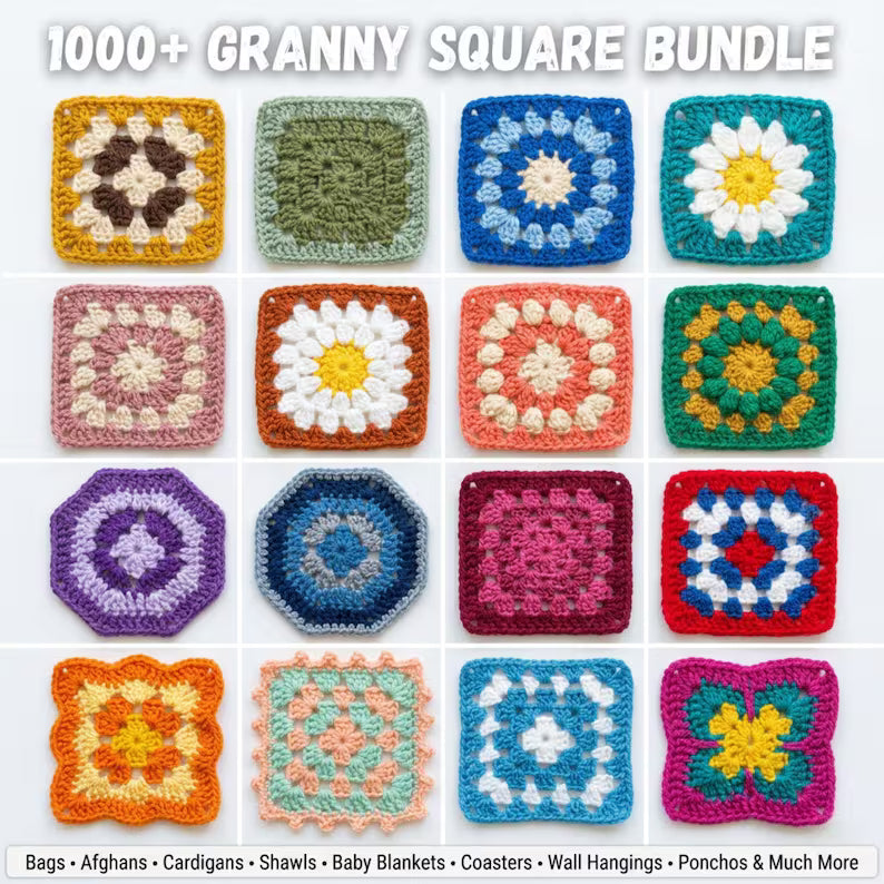 1000+ Granny Square Pattern Bundle