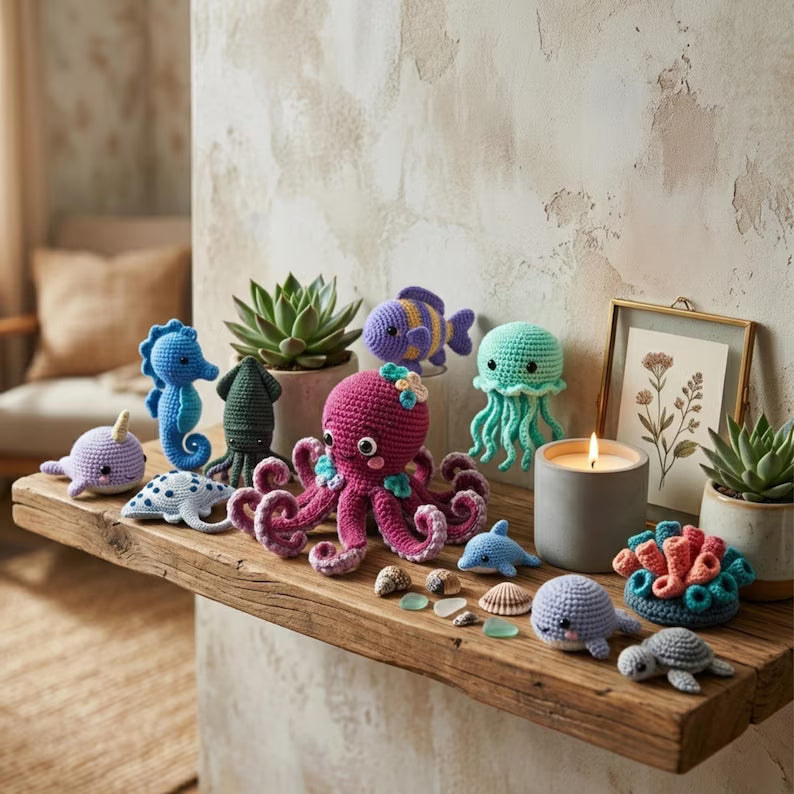 200 Ocean Amigurumi Crochet Patterns Bundle – Sea Creature PDF Collection