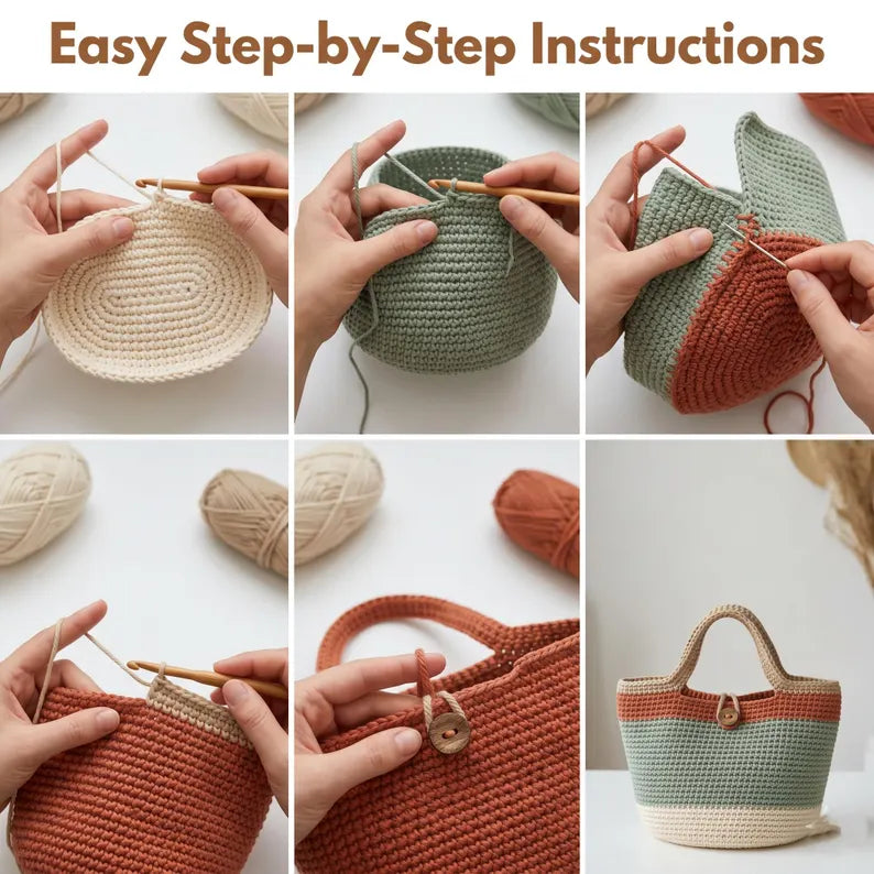 200+ Boho Crochet Bag & Pouch Pattern Bundle – Tote, Purse & Accessories PDF Collection