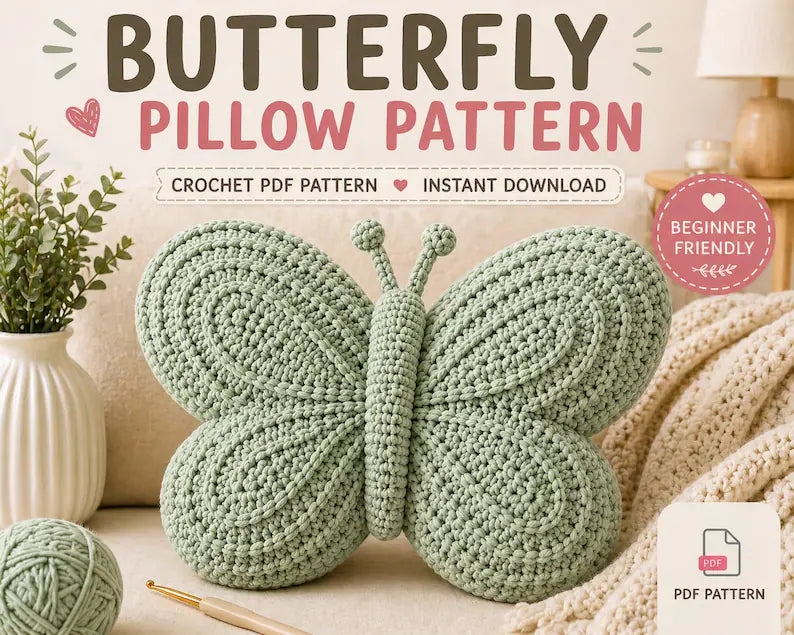 Butterfly Pillow Crochet Pattern