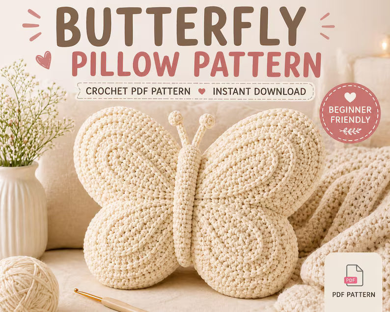 Butterfly Pillow Crochet Pattern