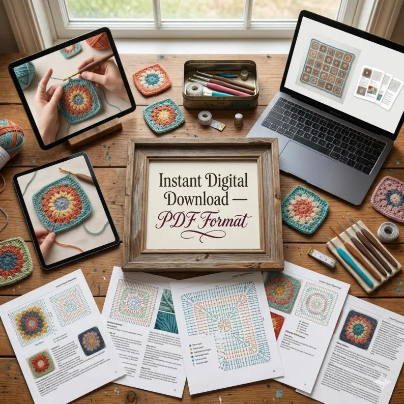 1000 Granny Square Crochet Patterns Mega Bundle – Ultimate PDF Crochet Collection