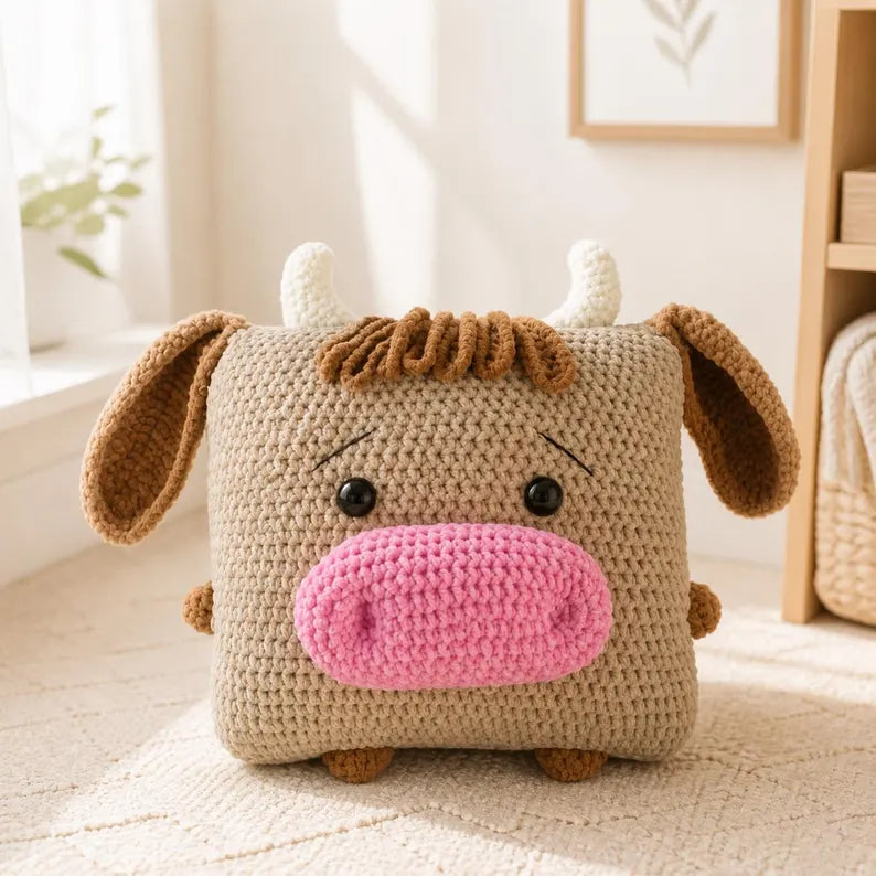 12 Animal Pillow Crochet Pattern Bundle – Cute Amigurumi Cushion PDF Collection