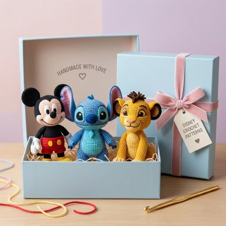 Disney Inspired Crochet Pattern Bundle – Cartoon & Princess Amigurumi PDF Collection