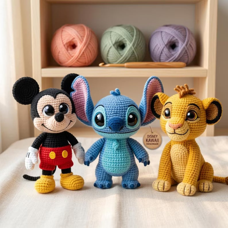 Disney Inspired Crochet Pattern Bundle – Cartoon & Princess Amigurumi PDF Collection