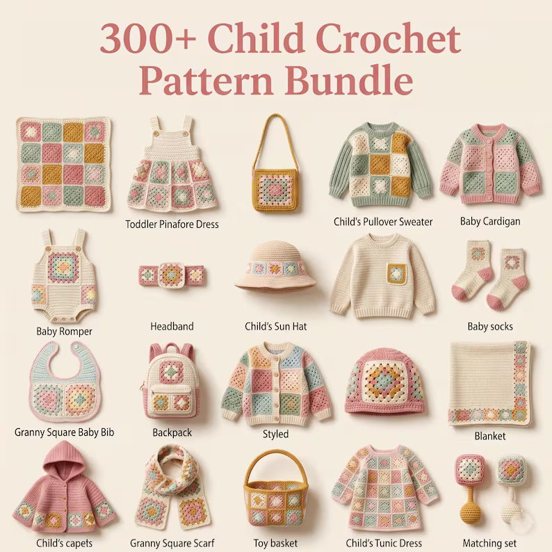 300+ Child Crochet Pattern Bundle