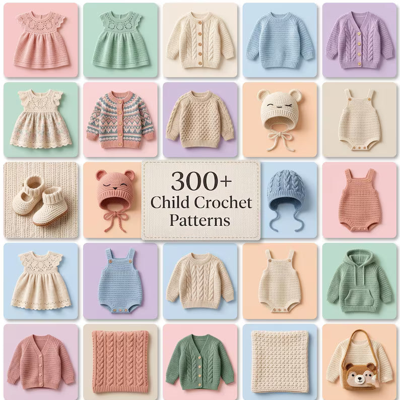 300+ Child Crochet Pattern Bundle