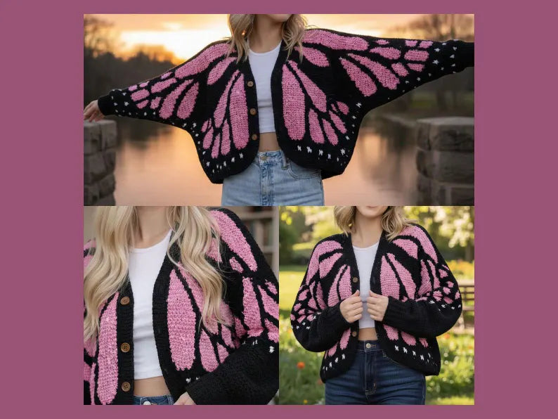 Monarch Butterfly Cardigan Crochet Pattern