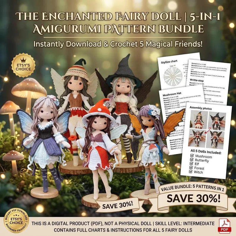 Fairy Dolls Crochet Pattern Bundle – Magical Amigurumi Collection