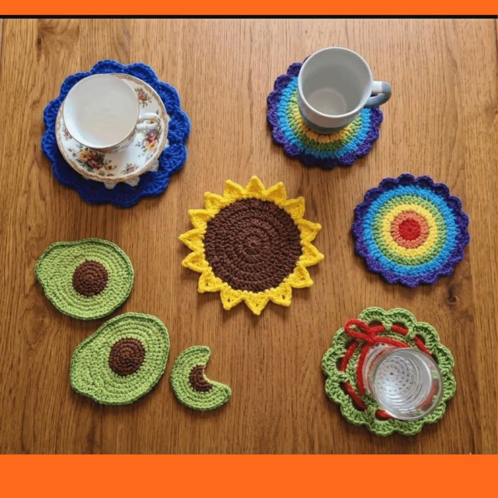 Floral Mug Rug & Coaster Crochet Pattern Bundle